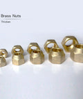 Brass nuts set, included in 25ft Mini Split Line Set With 1/4 And 1/2 Inch Copper Tubing And 3/8 Inch White PE Thickened Insulated Coil Flared Nuts Included Twin High And Low Pressure Lines For DIY AC Or Heat Pump Setup.