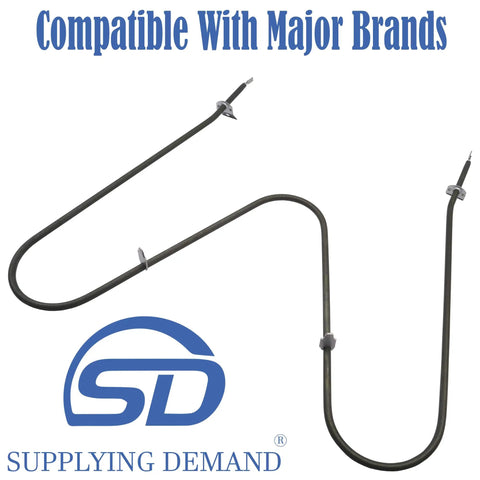 Oven Bake Element Replacement For Electric Range 240V 2600W Fits Specific Models Quarter Inch Push In Terminals Easy Install