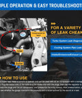 Turbo system leakage tester kit, front view showing 8 adapters; Amazon brand automotive part