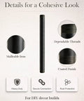 10 Pack 1 Inch By 12 Inch Black Malleable Iron Pipe Nipples With Threaded Ends for DIY Steampunk Industrial Decor Projects