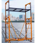 Heavy Duty Electric Forklift Lift with smooth operator remote scaffold and rock solid locking casters, showcasing 16 feet work height.