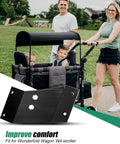 Family using Handlebar Extension For Wonderfold Wagon W4 Stroller Accessory Extend Handle For Enhanced Comfort outdoors.