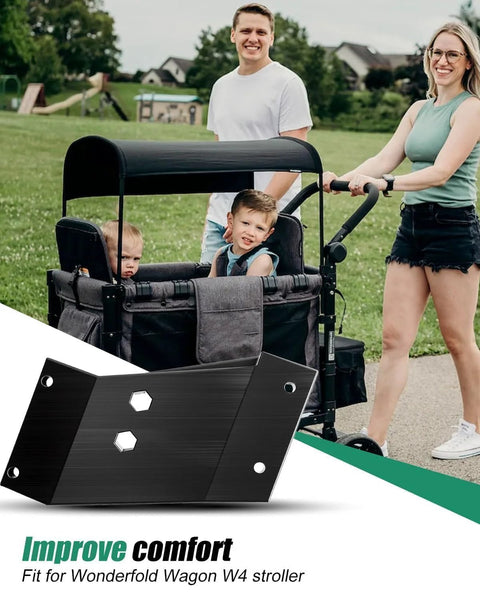 Family using Handlebar Extension For Wonderfold Wagon W4 Stroller Accessory Extend Handle For Enhanced Comfort outdoors.