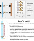 Installation diagram for Double Sided H Shape Push Pull Bar Handle For Barn Doors And Sliding Doors with screws and wrench
