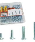 60 Piece Set Of Machine Screws Size Eight Thirty Two Thread Assortment Kit With Phillips Pan Head In Four Lengths Five Sixteenth Inch One Half Inch Three Quarter Inch And One Inch Carbon Steel Zinc Plated For Cabinets Electronics And DIY Projects