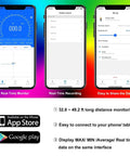App interface for Smart TRMS 6000 Counts Clamp Meter With App Hookup For Android And iOS Digital Clamp On Ammeter displayed on phones.