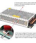AC 100 to 240V to DC 12V 16.5A 198W Switching Power Supply Converter, adjustable voltage switch shown