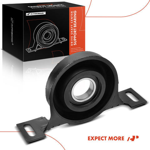 Front view of Beefy BMW Drive Shaft Center Support Carrier Bearing For 318i 318is 318ti 328is 540i Z3 1991 To 2003 Fits 1.8L 1.9L 2.5L 2.8L 3.0L 4.4L Engines Durable Replacement Part with black rubber casing.