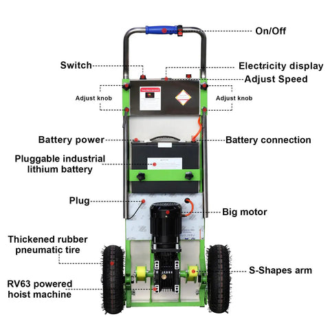 Electric Stair Climbing Hand Truck Dolly For Moving Heavy Furniture And Objects 880 Lb Capacity 1200W Powered Stair Climber parts