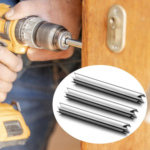 3 Piece One Quarter Inch Screw Extractor Set For Removing Broken Or Stripped Screws DIY Friendly Handyman Projects Pro Grade Steel Construction Kit Included shown with drill extracting screw from wood.