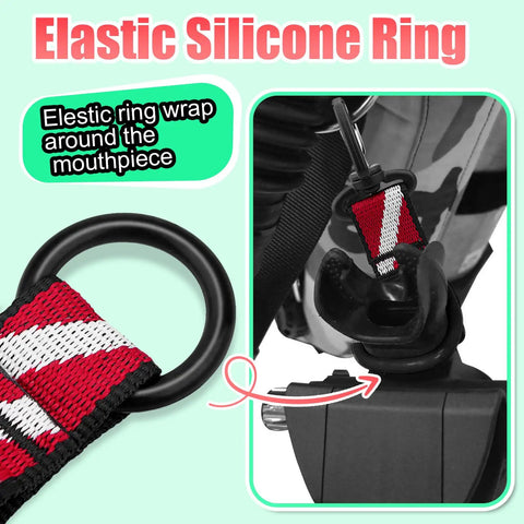 Elastic silicone ring and strap for 4 Pack Scuba Octo Holder With Clip And Silicone Mouthpiece Keeper For Regulator And Octopus
