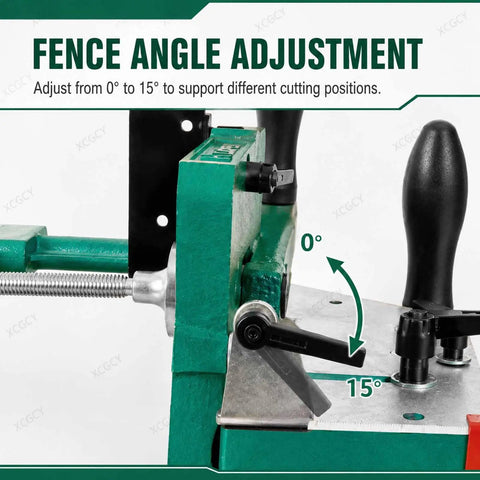 Fence angle adjustment on Heavy Duty Woodworking Tenoning Jig With Adjustable Support Plate And 0 45 Degree Clamp for precise cuts.