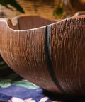 Close-up of USZWBY Bathroom Vessel Sink Bathroom Sink Above Counter 16.1”X5.9”Luxurious Bathroom Vessel Sink with retro ceramic design.