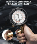 AUTOWN fuel pressure tester kit with gauge and brass adapters, 0-140 psi, for cars, trucks and ATVs