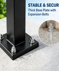Heavy Duty Galvanized Steel Balcony Railing Extension Kit Rock Solid Fence Height Extender base plate with expansion bolts
