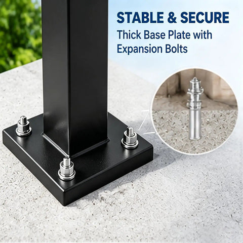 Heavy Duty Galvanized Steel Balcony Railing Extension Kit Rock Solid Fence Height Extender base plate with expansion bolts