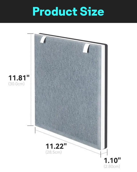 Vital 100 Replacement Filter 2 Pack For Levoit Vital 100 And VAVA VA-EE004 Air Purifiers with product size dimensions