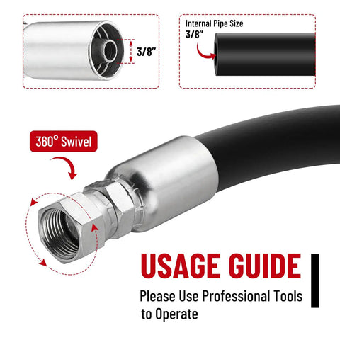 12 Pack Three Eighth Inch Hydraulic Hose Fittings With One Half Inch JIC 37 Degree Female Swivel End And Protection Cover Crimp Kit