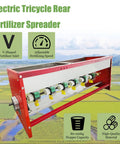 Tricycle Rear Mounted Electric Fertilizer Spreader For Broadcast Spreading 80 To 100 Kg Capacity in field setting