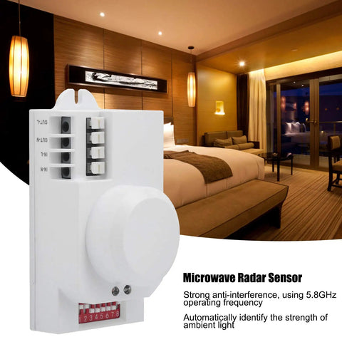 Five Point Eight GHz Microwave Motion Sensor Switch TDL1918 in modern bedroom setting
