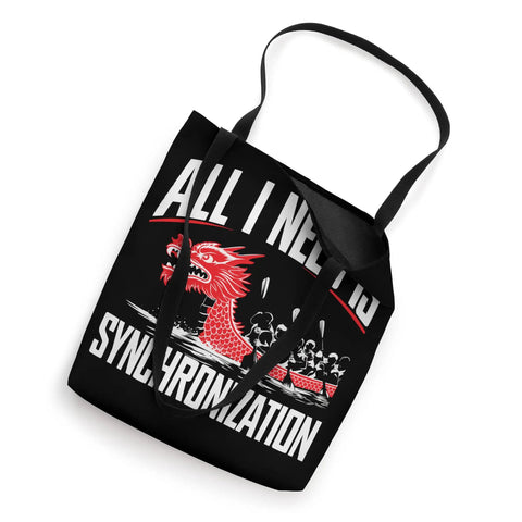Black Paddler Tote Bag For Dragon Boat Racing And Dragonboating with dragon design, ideal for team travel and festivals.