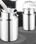 Beefy 304 Stainless Steel Water And Milk Can Jug With Sealed Lid Built To Last No Leak Design Odorless Rust Proof Five Point Three Quarts