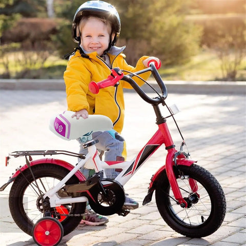Comfy Kids Bike Seat Replacement For 12 14 16 18 Inch Bikes Soft Foam Saddle With Back Handle Fits 22mm Seatpost on child's bike