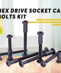 DIY Ready Black Hex Drive Socket Cap Bolts Kit With Barrel Nuts And Hex Key 120Pcs M6 Assortment 40 50 60 70 80mm Plus 60 Nuts