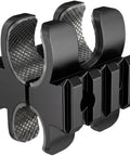 Close-up of Tactical Shotgun Barrel Clamp Mount with Dual Picatinny Rails for 12 Gauge Shotguns and Flashlight or Laser Mounts.