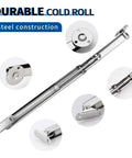 Heavy Duty Lid Hinge With Soft Close Gas Strut For 30 To 60 Pound Lids 200N Gas Spring Satin Nickel Finish close-up
