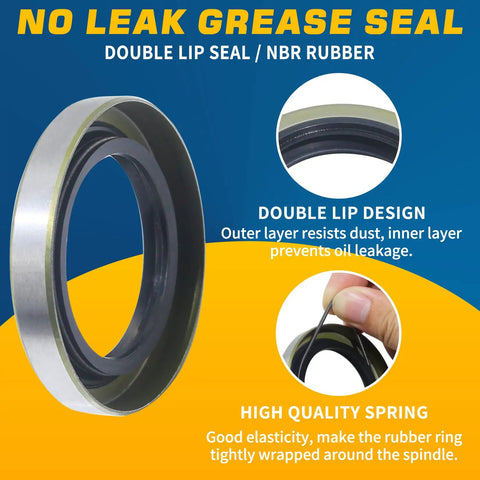 Trailer Hub Seal Kit Dope 4 Pack Fits 3500 Lb Five Lug Hubs With EZ Lube Axles 1719 ID And 2565 OD Replacement For Dexter 01001900 And Other Popular Spindles Includes Cotter Pin. double lip NBR rubber grease seal