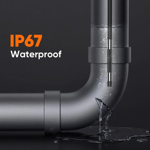 Two Way Articulating Borescope With Light For Tight Spaces Go To Tool 210 Degree Sweep Endoscope Camera 1080P With IP67 waterproof probe in pipe