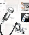 Genuine Utility Sink Faucet Featuring A Breezy Pull Out Sprayer Finished In Brushed Nickel with multi-layer finished sprayer and hose.