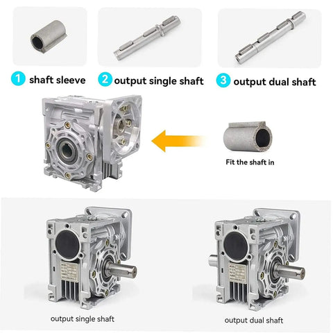 NMRV040 Worm Gearbox With 10 To 1 Ratio For Nema34 Stepper Or Servo Motors 18mm Output Shaft Aluminum Alloy Housing Metal Gear Reducer