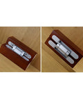 Beefy 6 Inch Hidden Door Hinge Set Concealed Zinc Alloy With Silent Hydraulic Buffer installed in wood example