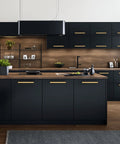 Modern kitchen with cabinets featuring Solid Brass Cabinet Pulls 5 Pack Hexagon Drawer Handles With Five Inch Hole Center And Six Point Six Inch Total Length Brushed Finish For Kitchen Cabinets Bathroom Dressers Cupboards Hardware.