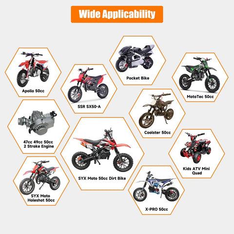 Wide applicability of Pull Start Assembly Recoil Starter for 50cc 47cc 49cc 2 Stroke Dirt Bikes ATVs Go Karts Pocket Mini Bikes
