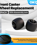2 Pack Front Caster Wheel Compatible With AV RV UR QR Series Models Including R101AE RV1001AE UR1100SRUS AV1002AE AV1010AE RV100AE And More With Disassembly Tool For Easy Replacement