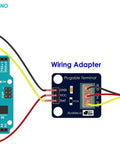 Wiring diagram showing DS18B20 Temperature Sensor Waterproof Stainless Steel Probe Two Pack for Arduino with adapter.