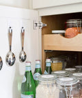 Premium Concealed No Sweat Easy Setup Soft Close Kitchen Cabinet Hinges For American Face Frame Doors in use with organized kitchen jars.