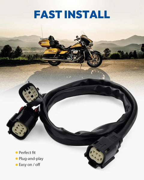 Tour Luggage Pack Quick Disconnect Wiring Harnesses For Harley Touring Models Plug And Play Power Tap Harness Fits Road King Street Glide Road Glide Electra Glide 2014 Through 2024