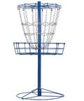 Portable Disc Golf Basket Target With 12 Chains, Sturdy Steel Base, Ground Stakes For Extra Stability, Indoor Outdoor Practice Catcher, Blue.