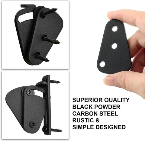 Large Size Privacy Barn Door Latch Lock For Sliding Doors Pocket Doors Garage And Shed Black Two Pack Made From Solid Steel With Powder Coat Finish