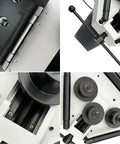 Heavy Duty Electric Ring Roll Bender For Steel Fabrication, 220V 1.1kW Motor showing detail of rollers and controls.