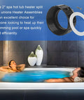 2 Inch Spa Heater Split Nut Unions With Screw O Rings Replacement For Balboa Gecko Hot Tub Pool, product close-up.