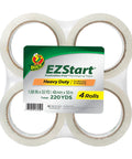 EZ Start Packing Tape Refill Four Roll Bundle 1.88 Inch By 54.6 Yard Clear Frustration Free Unrolls Smoothly Whisper Quiet Release