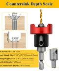 Carbide Tipped 82 Degree Countersink Drill Bit Set With Pro Grade Low Friction Depth Stop And Adjustable Ball Bearing Stop.