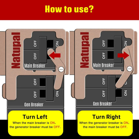 Diagram showing installation of Generator Interlock Kit for Siemens and Murray panels, with arrows indicating breaker positions.