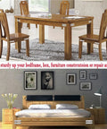 80 Piece Stainless Steel Flat Plate Brackets Heavy Duty Wood Furniture Corner Supports in a wooden dining setup for stability.