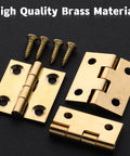 8 Pack Brass Jewelry Box Hinges 1 Inch Gold Mini Hinges For DIY Craft Projects With Mounting Screws Ideal For Small Wooden Boxes